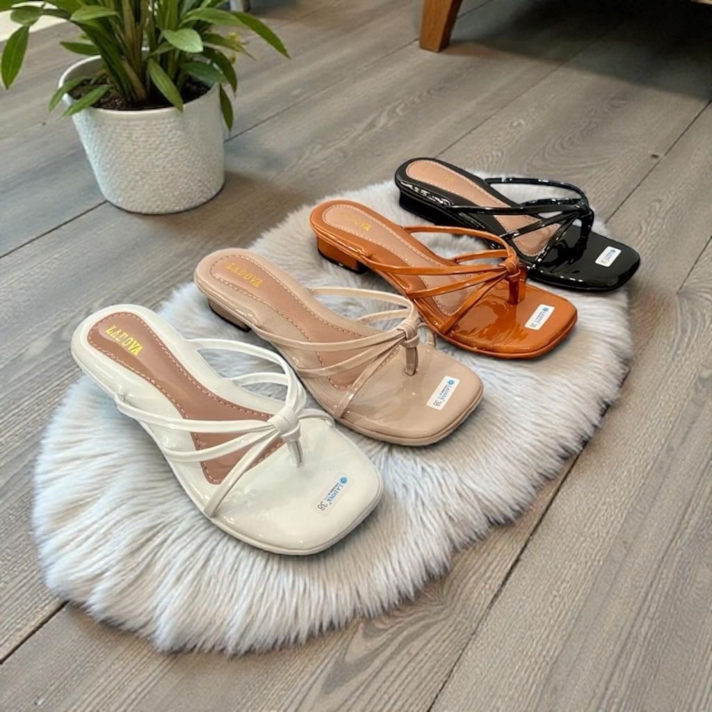 Ladova - K05 Sandal Wanita Heels Jepit Tali / Hak 3 cm
