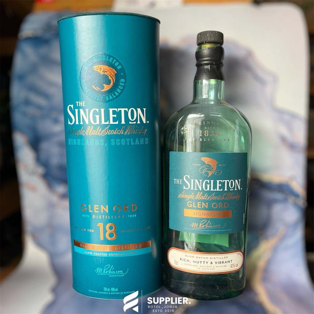 Botol kosong bekas minuman import Singleton 18 hiasan kamar, hiasan mini bar, koleksi termurah + box