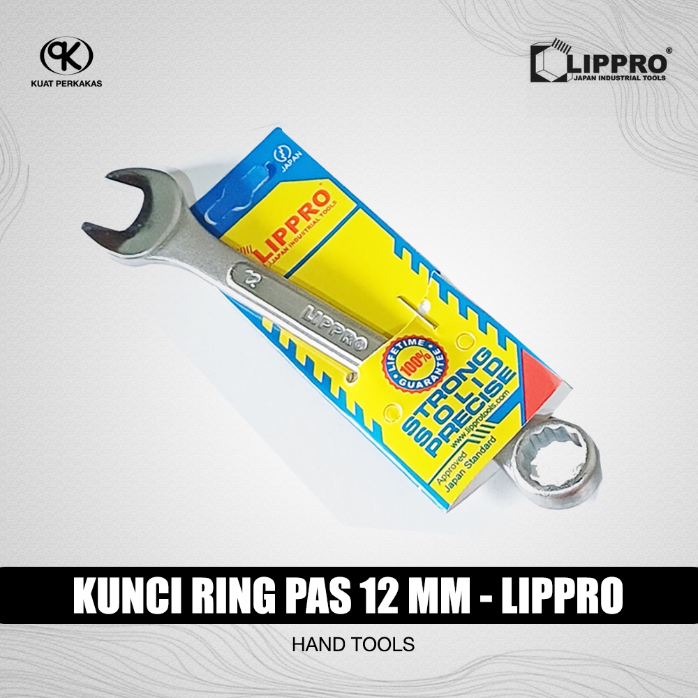 LIPPRO Kunci ring pas 12 chrome vanadium