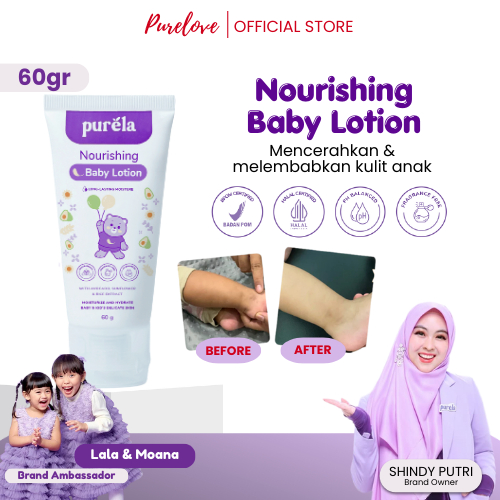 PURELA Baby Lotion Skincare Bayi Mencerahkan Melembabkan Kulit Si Kecil Tetap Halus Kenyal Cerah