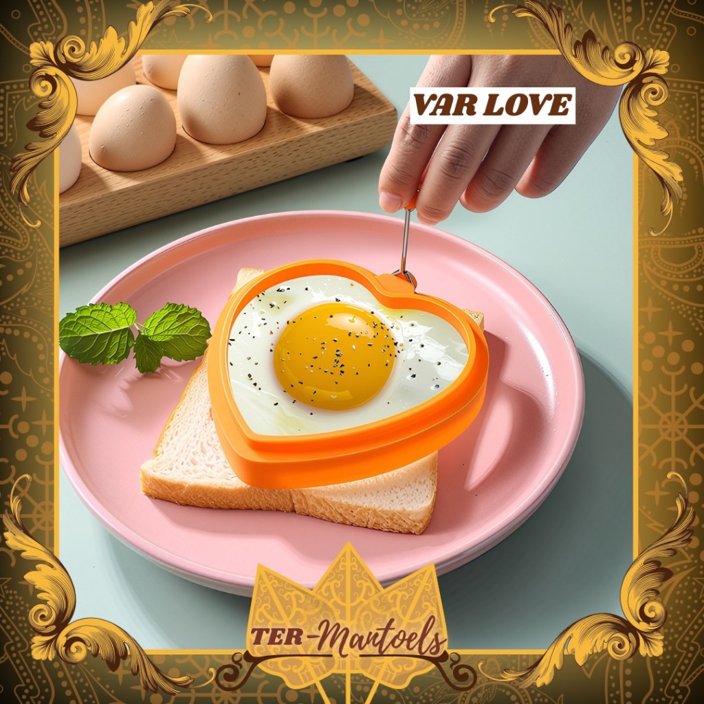 Cetakan Telur Silikon Anti Lengket Bentuk Love / Cetakan Telur Omelet / Cetakan Telur Ceplok