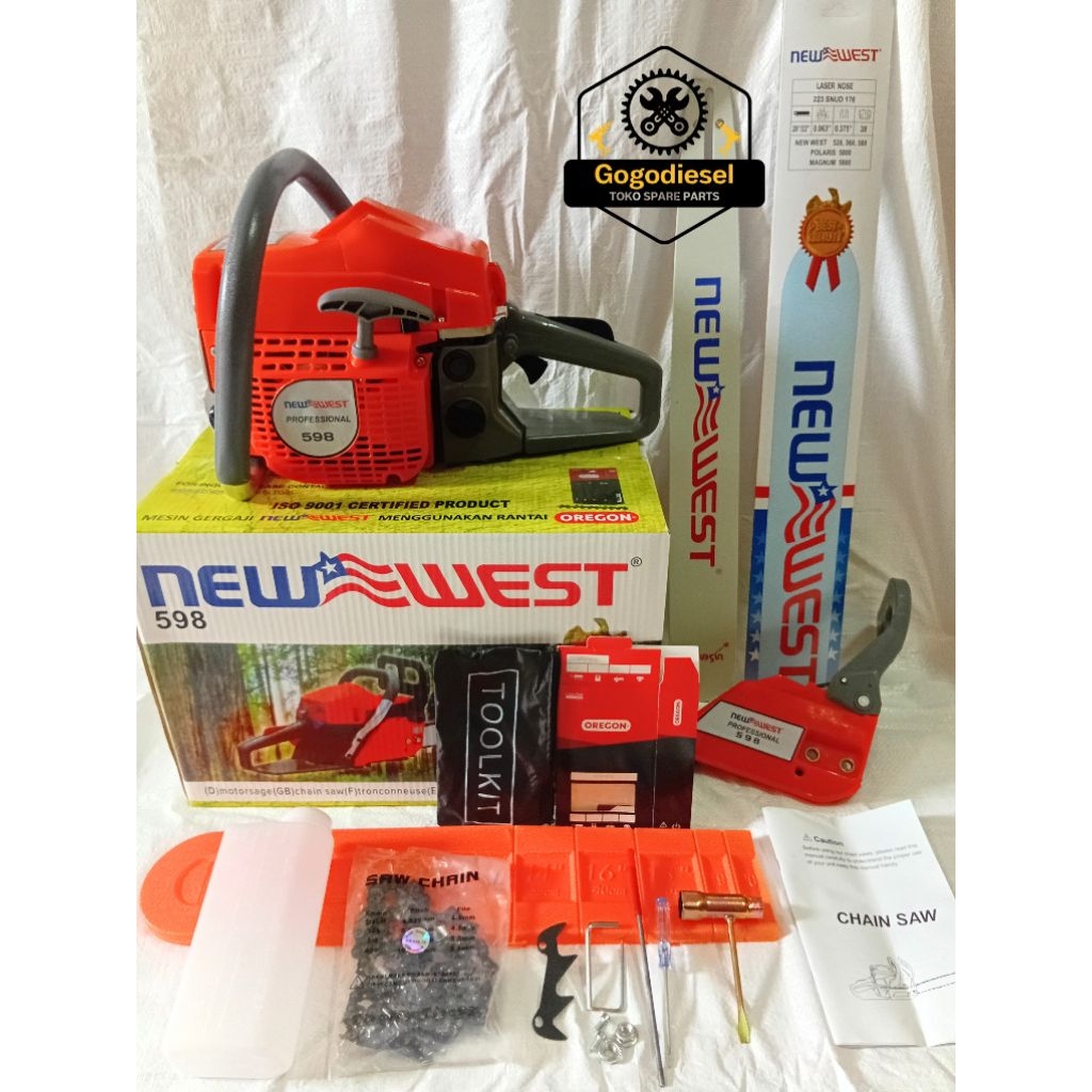 TERMURAH CHAINSAW / SENSO 598 NEW WEST MESIN GERGAJI KAYU BAR 22 NEW WEST ORIGINAL