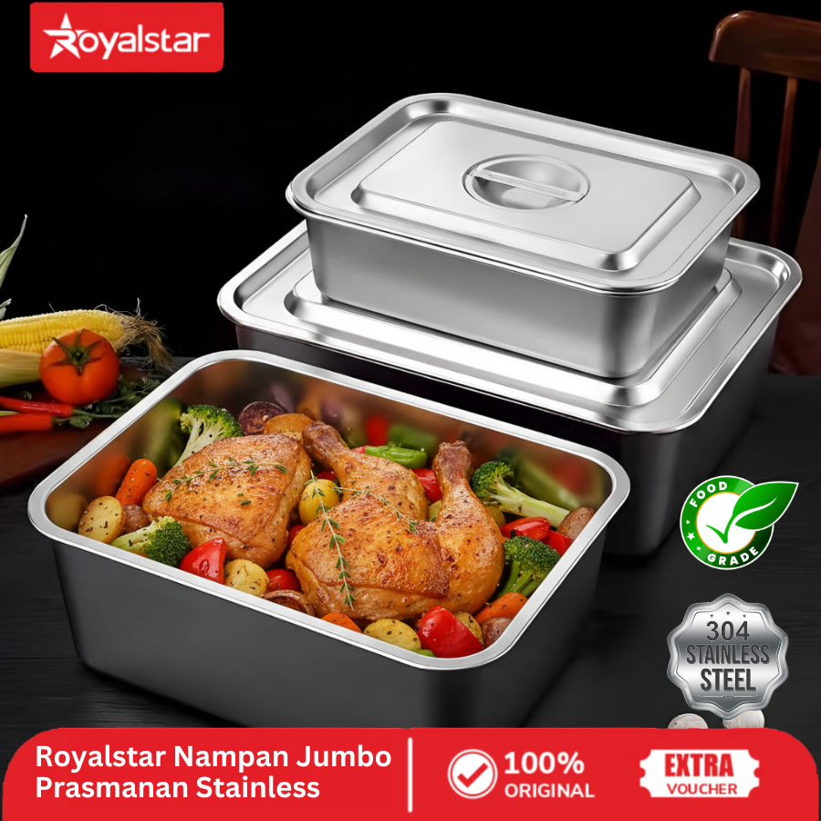 Royalstar Nampan Stainless Jumbo Sus 304 / Nampan Stainless Steel Tebal