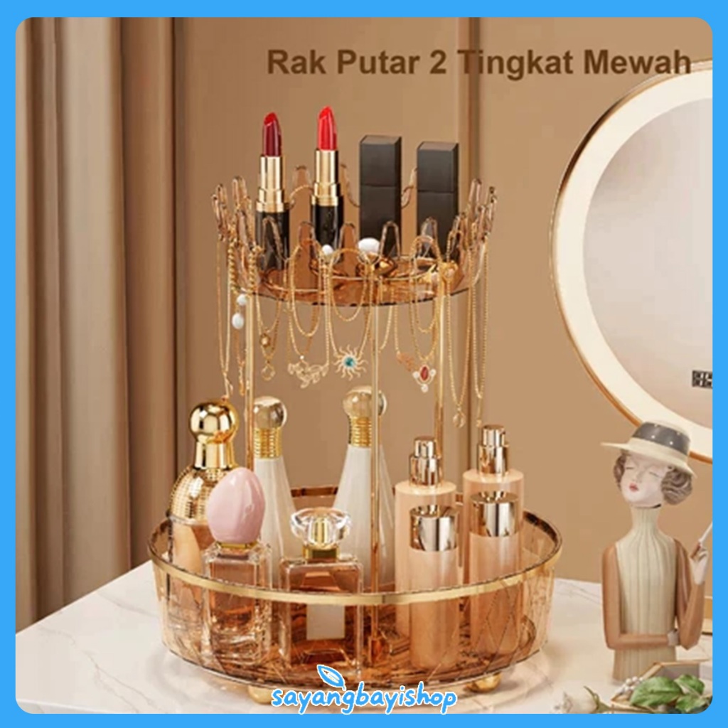 [COD] Rak Kosmetik Aesthetic Tempat Make Up / Rak Perhiasan Kalung Cincin Anting Gelang