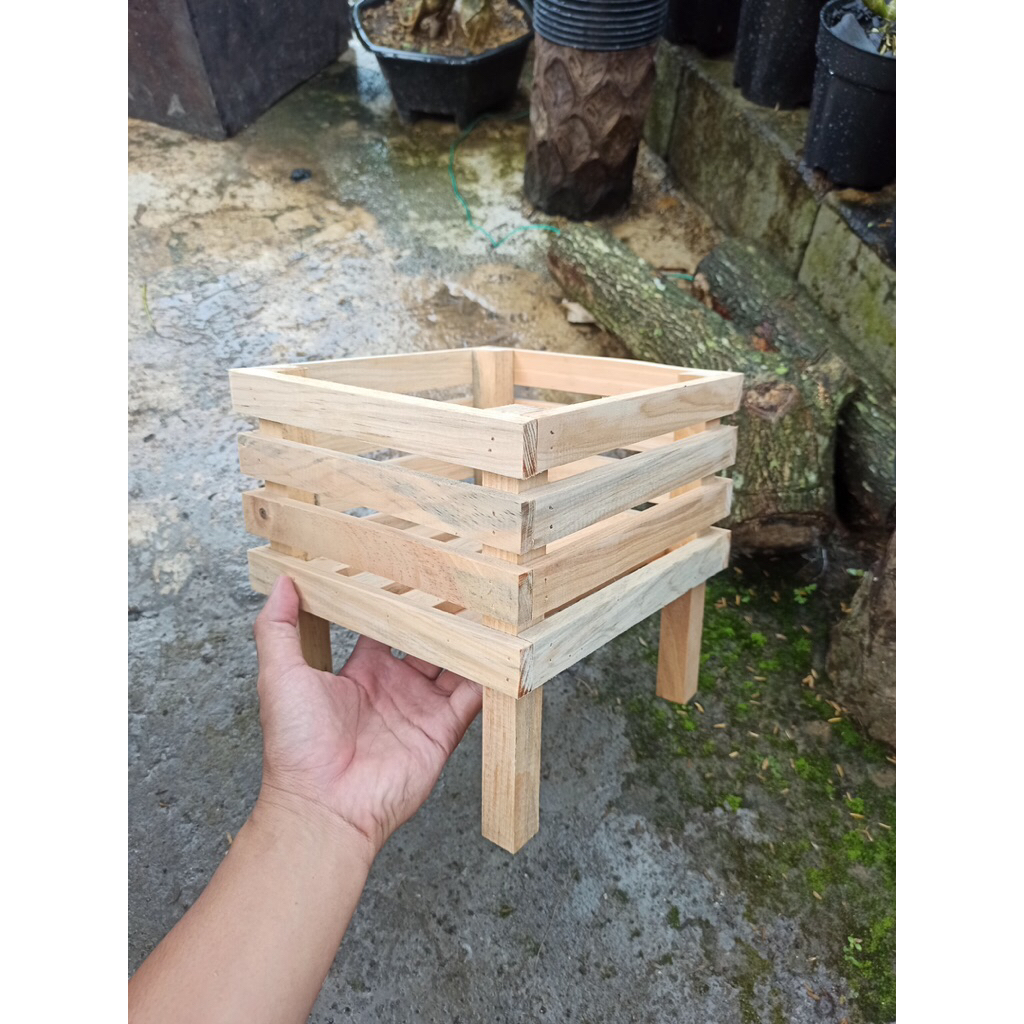 Pot Kayu Anggrek Aesthetic Model Standart