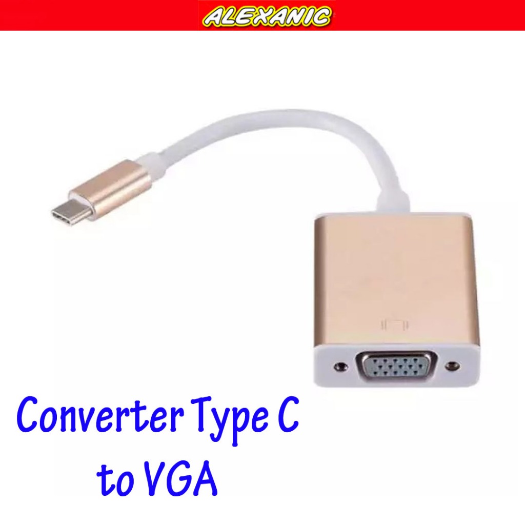 Converter Type C to VGA | Konverter Kabel Type C to VGA | Converter Kabel USB Type C ke VGA