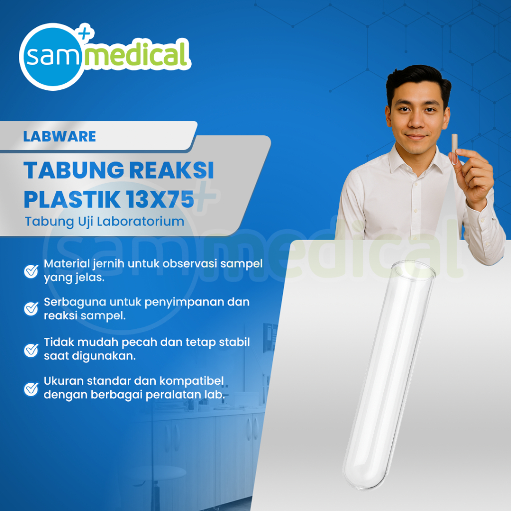 Labware Tabung Reaksi Plastik 13x75mm Persatuan