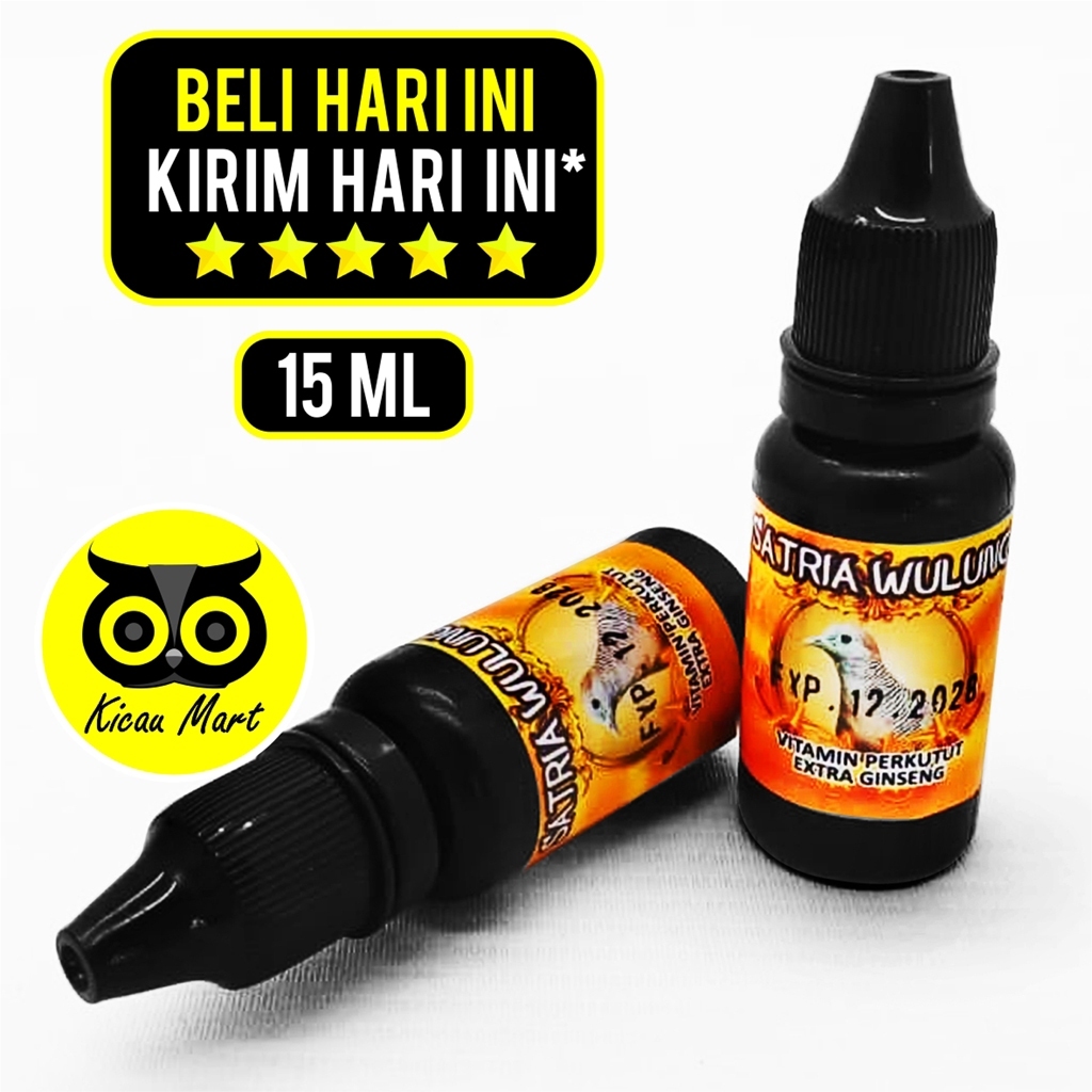 KICAU MART Vitamin Burung Perkutut Satria Wulung Ginseng Pro 3 Tetes Gacor Manggung Jamu Herbal Supl