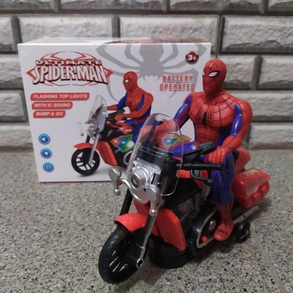 mainan motor spiderman bump go anak edukatif - mainan motor anak