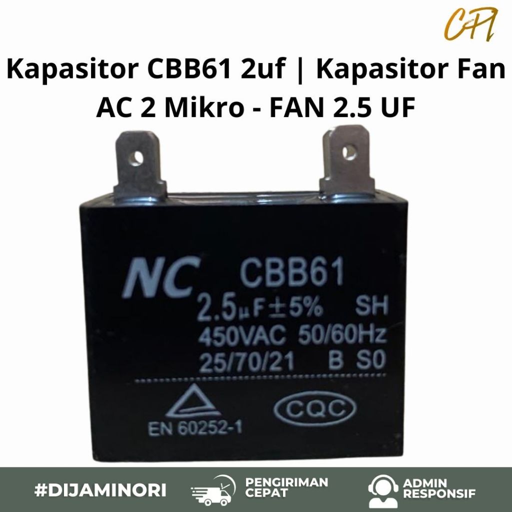 Kapasitor CBB61 2uf | Kapasitor Fan AC 2 Mikro - FAN 2.5 UF