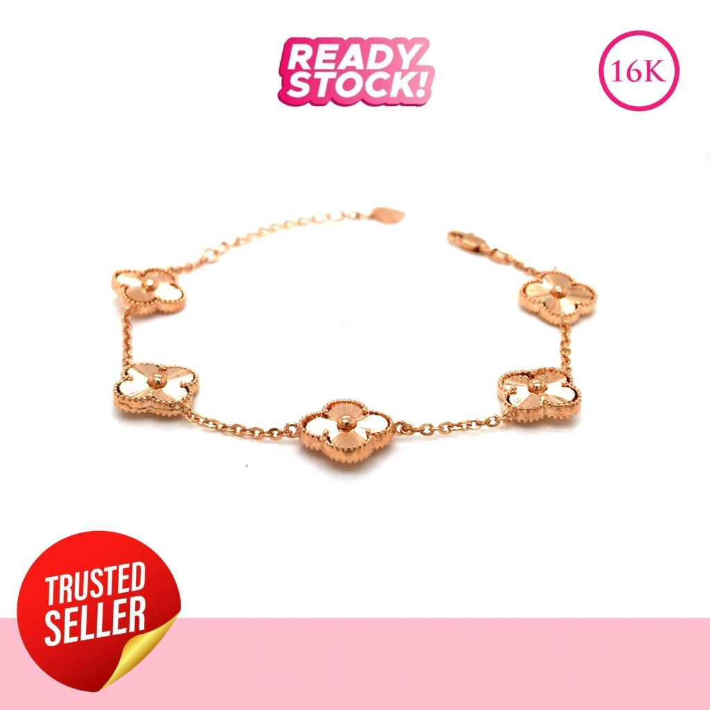 Gelang Clover Yellow Gold  Emas 16k