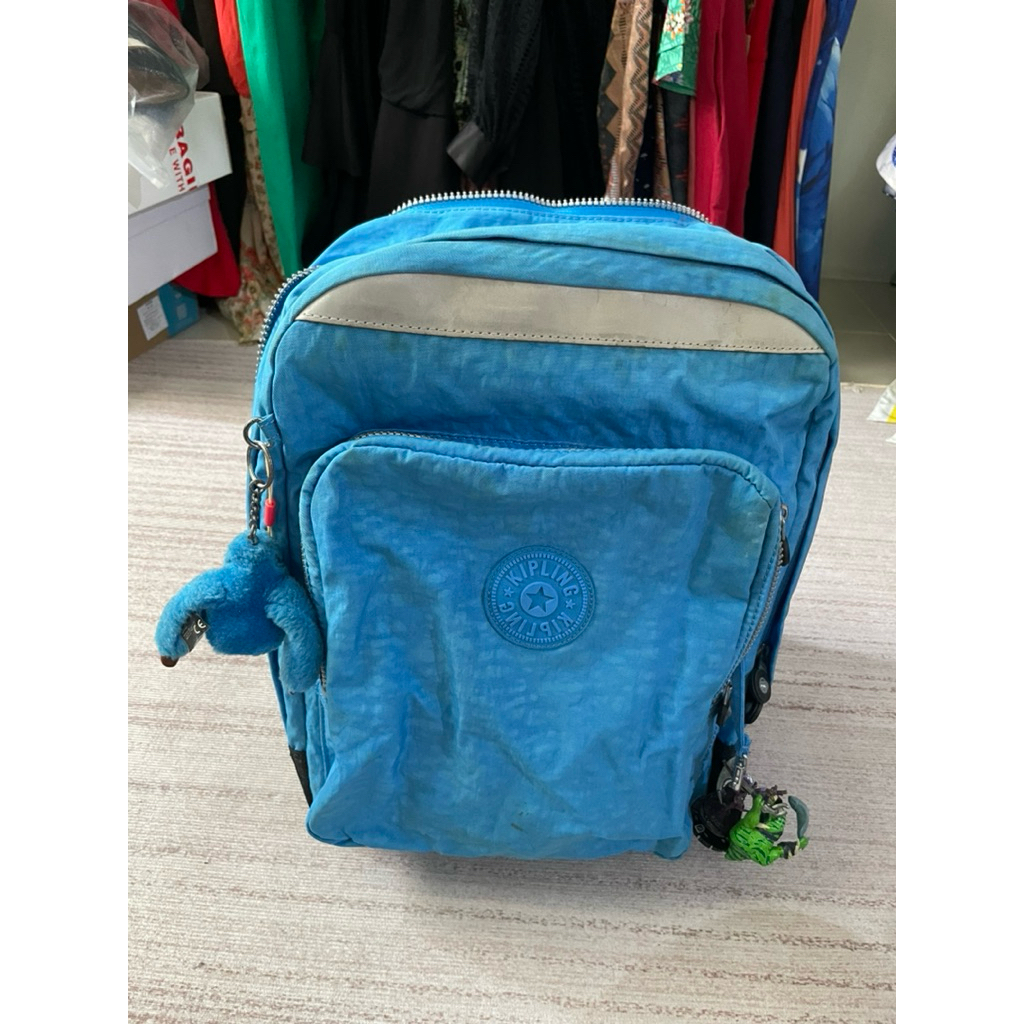 PL Tas Ransel Kipling Original Warna Biru | Backpack Wanita Import Nylon Ringan & Praktis