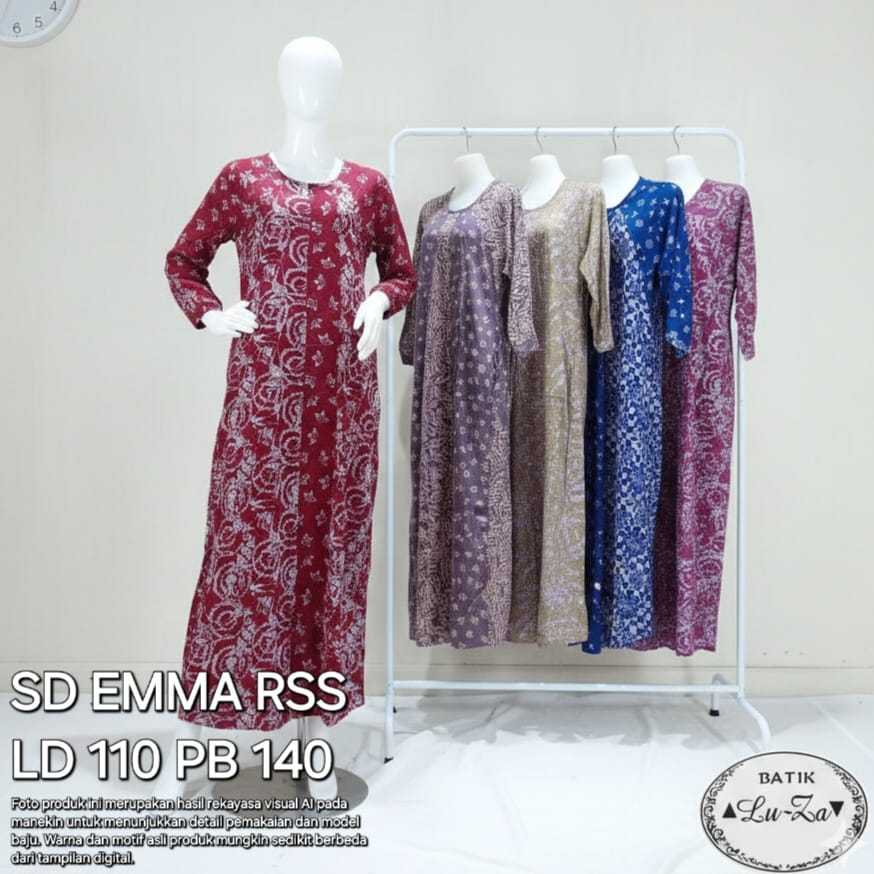 SD EMMA RSS LUZA asli ori pekalongan gamis batik bahan daster adem pondok putri tangan panjang motif