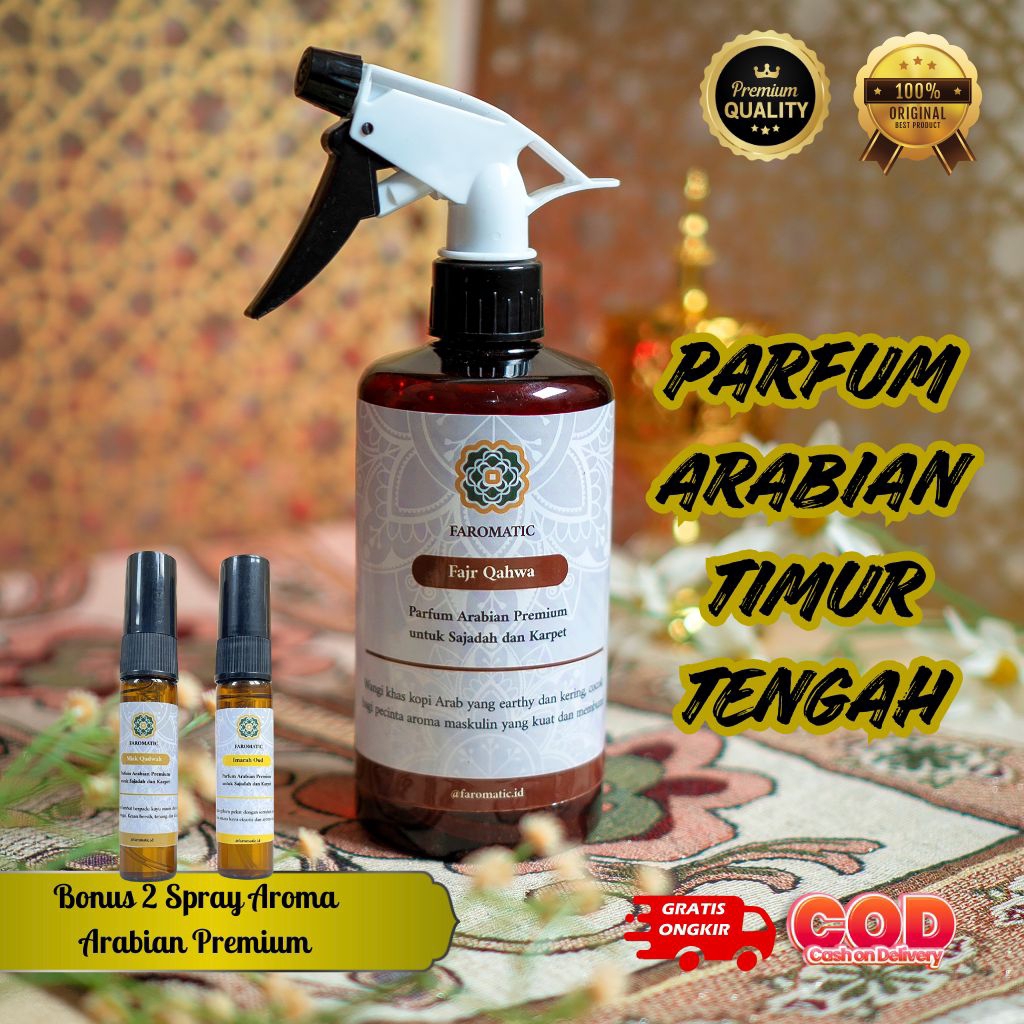 Parfum pewangi Sajadah Karpet, mukena Aroma Arabian Kopi (Fajr Qohwa) Awet Tahan Lama
