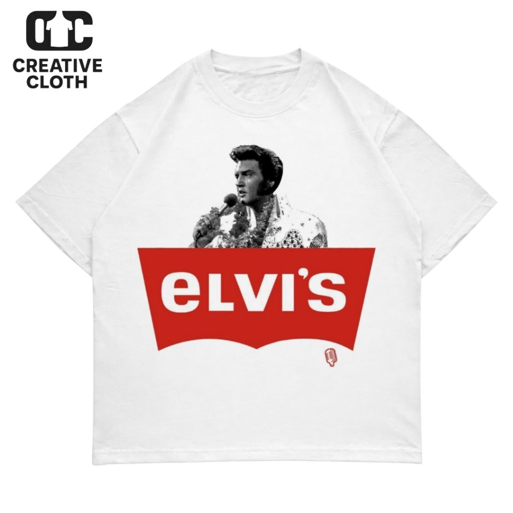 KAOS BAJU OVERSIZE ELVIS FONTS LEVIS Y2K | T-SHIRT OVERSIZE HITAM STYLE Y2K VINTAGE BOOTLEG | BAND M