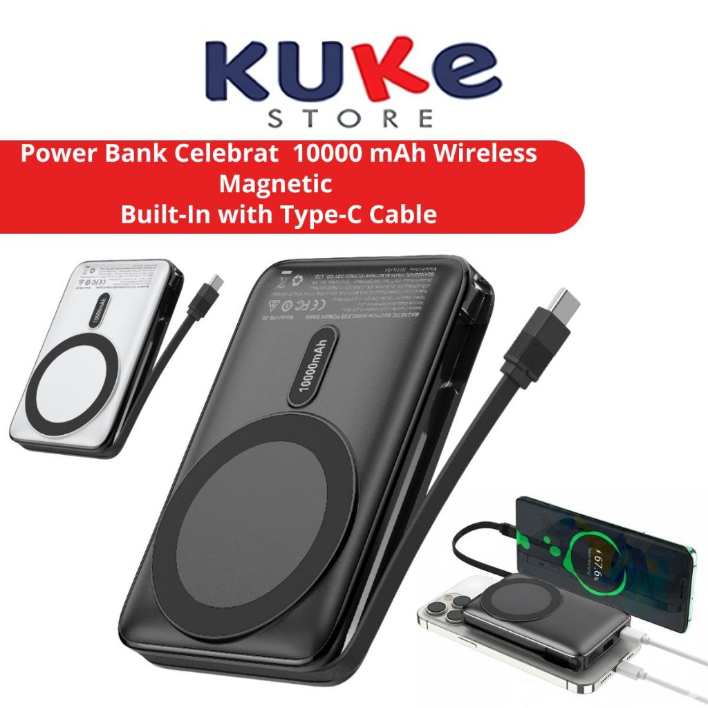 KUKE Power Bank Celebrat 10000 mAh PD22.5W Magnetic Wireless & Wired MagSafe Fast Charging Original