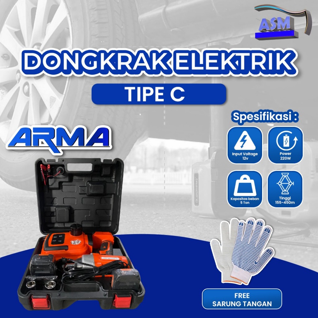 Dongkrak Hidrolik Mobil Elektrik 5 Ton + Impact Wrench - Alat Ganti Ban Otomatis Pembuka Baut Roda (