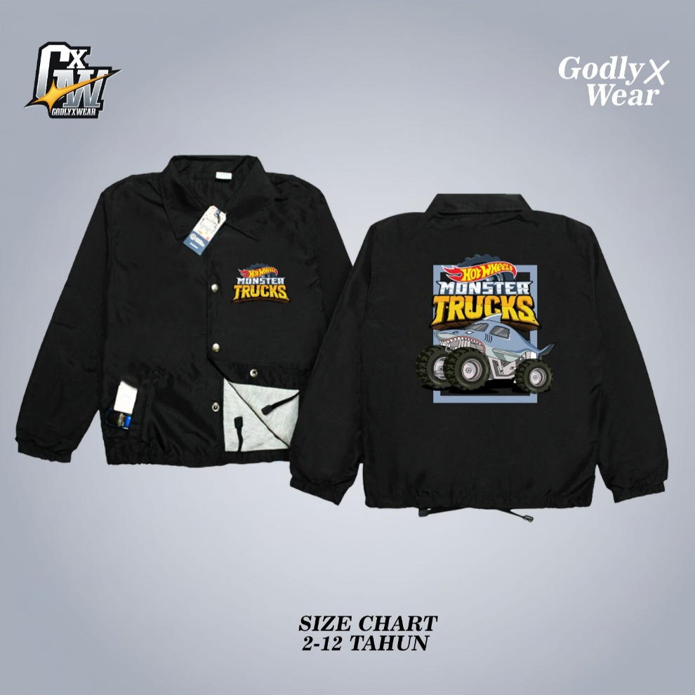 Jacket Coach Anak Laki laki Bahan Parasut Usia 1-12 Tahun / Atasan Jacket Anak / Jacket Coach