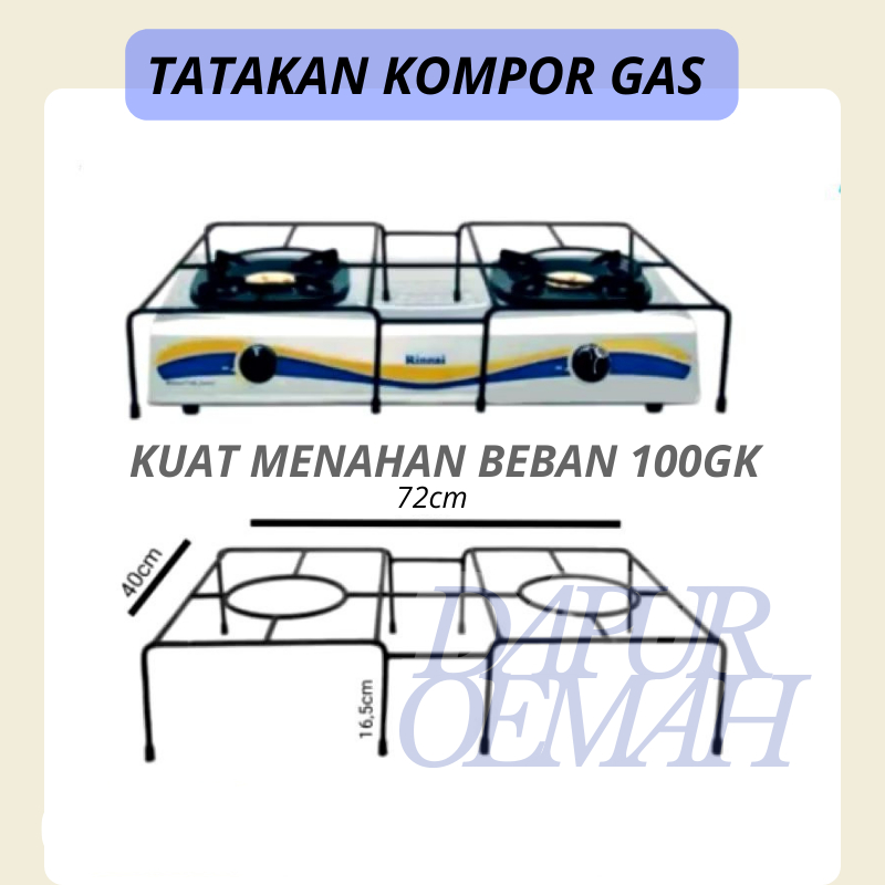 Tatakan Tungku Kompor Rinnai Double Rangka Kaki Rinnai 1 Tungku dan 2 Tungku Besi 8mm