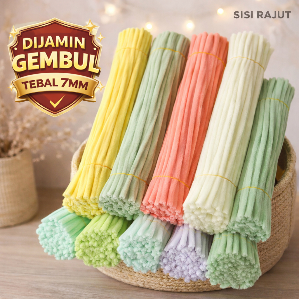 (GEMBUL) 100PCS KAWAT BULU PIPE CLEANER MERCY POLOS GEMBUL 7MM PREMIUM DIY