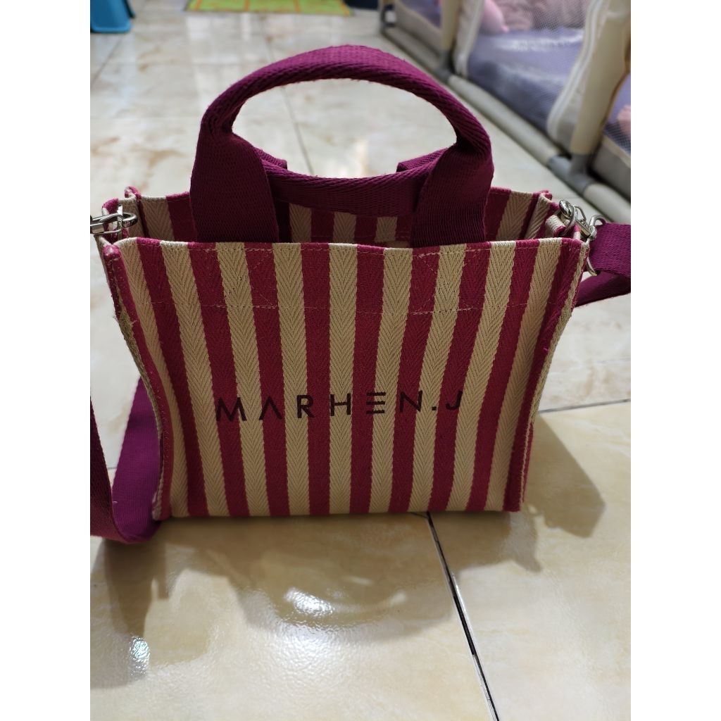 Preloved Marhen J ORIGINAL Rico Canvas Pink Stripe