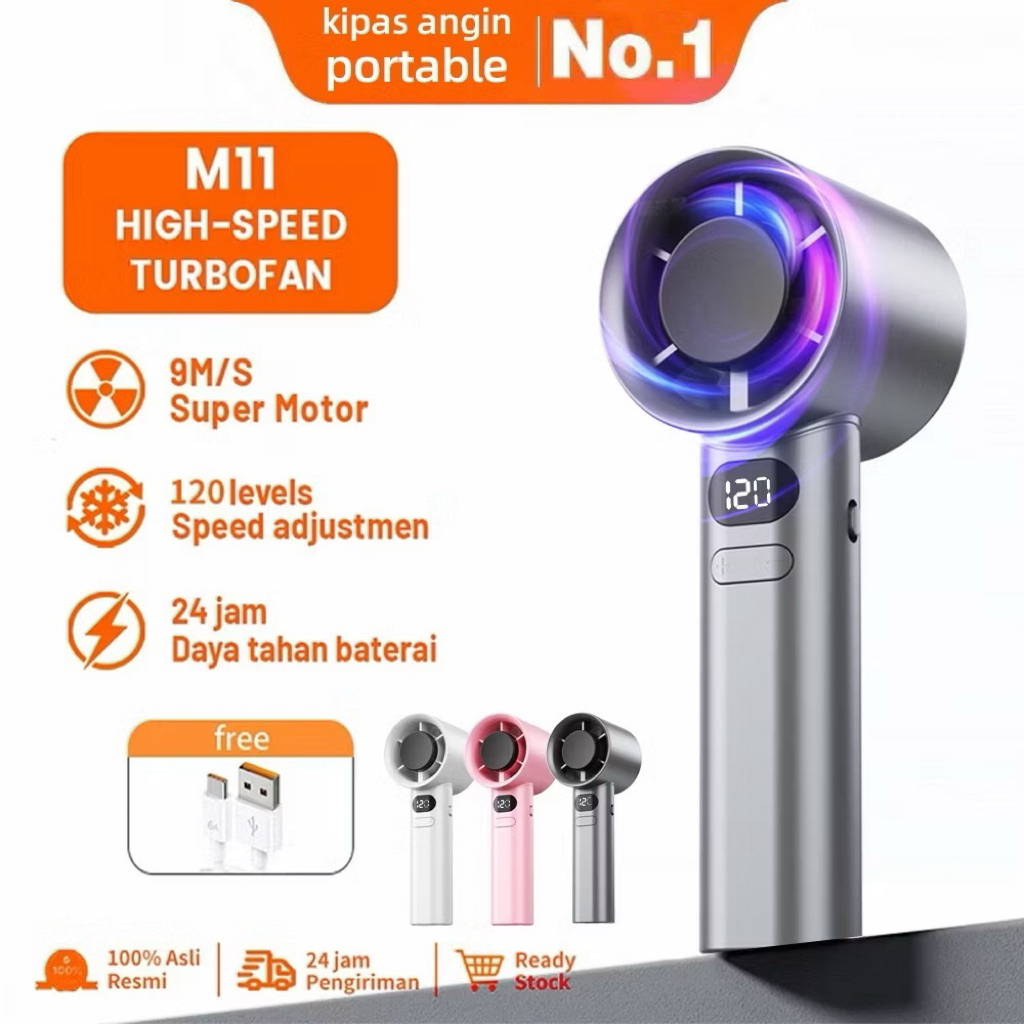 Kipas Turbo M11 Kipas Portable Mini 120 Super Speed Bahan Logam Angin Super Kencang