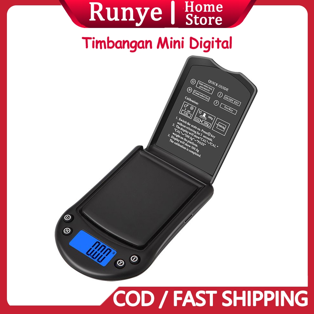 Timbangan Mini Digital 500gr / 0.01gr / Timbangan Perhiasan / Timbangan Emas Pocket Scale / Timbanga