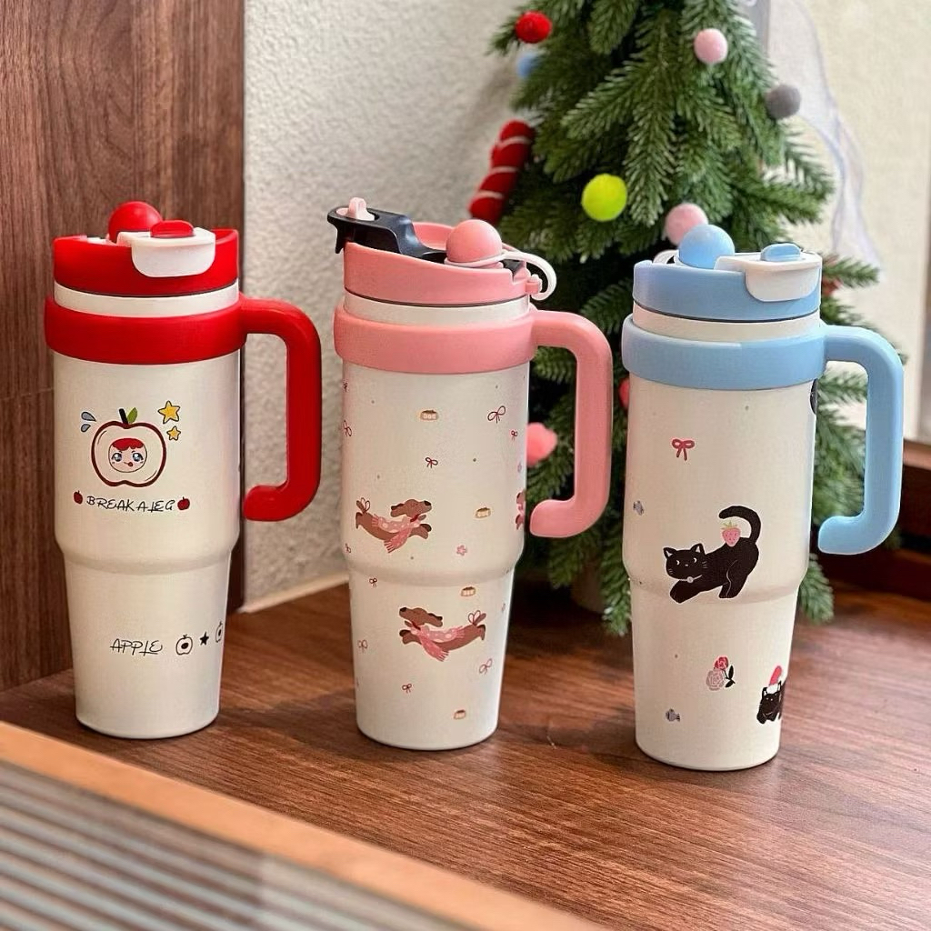 tumbler stainless botol minum aesthetic Gelas Es Berkapasitas Besar 1000ml dari Baja Tahan Karat 316