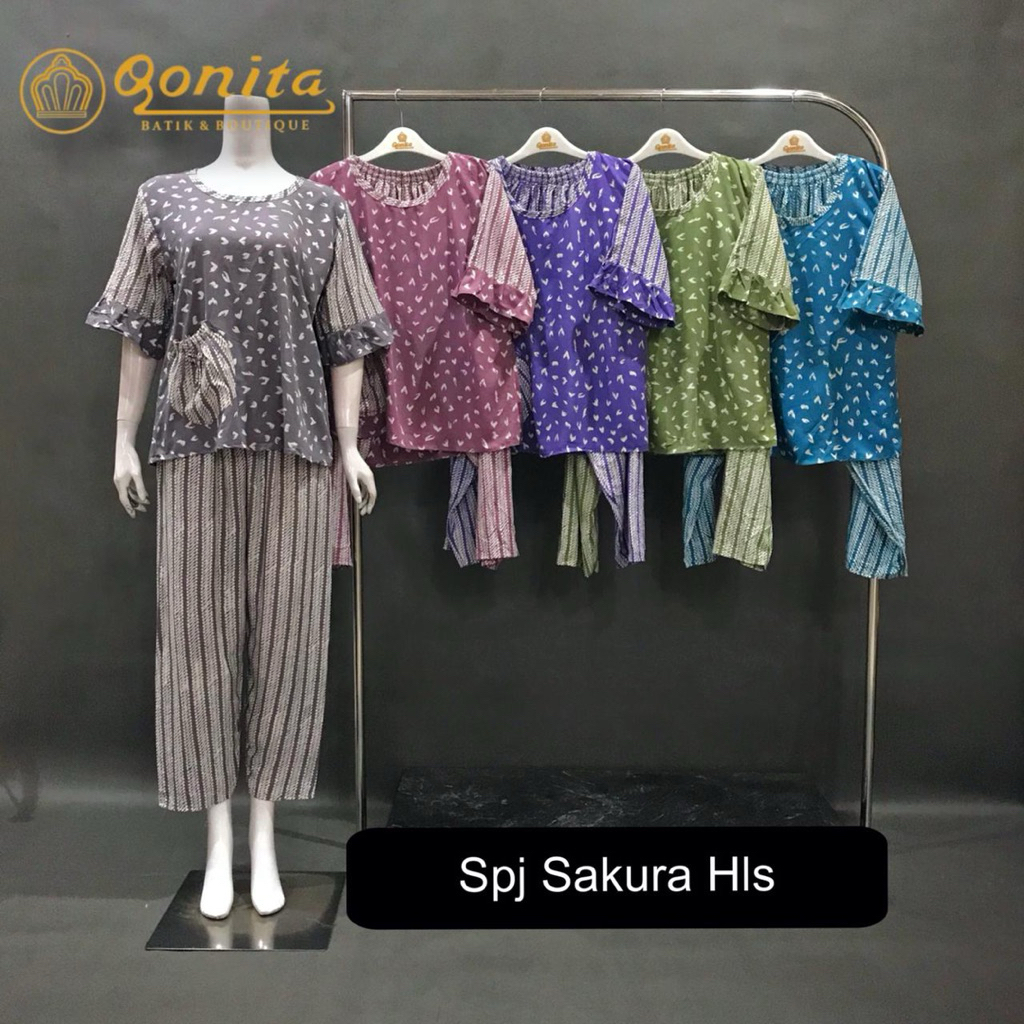 [LD 108] QONITA DASTER SPJ SETELAN PANJANG SAKURA HLS | DASTER QONITA ASLI PEKALONGAN