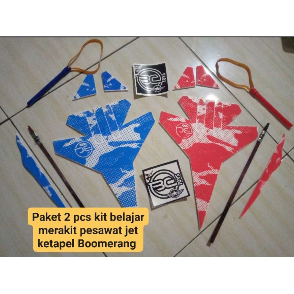 kit belajar merakit pesawat jet ketapel Boomerang