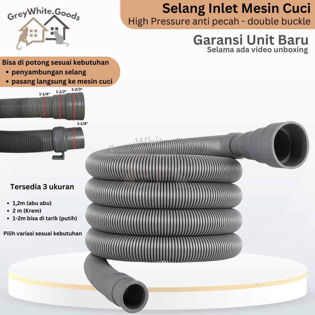 Selang Pembuangan mesin cuci universal fleksibel anti pecah anti bocor tarik