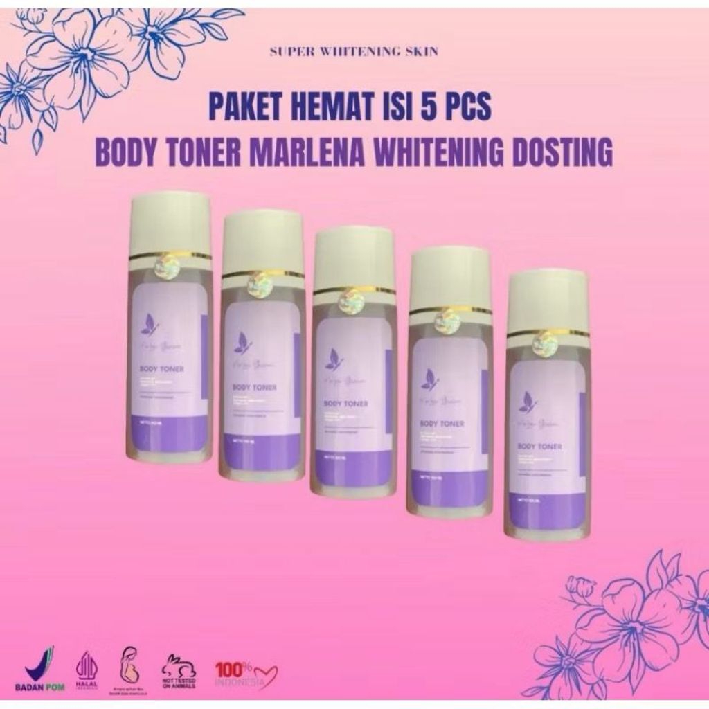 5 PCS) TONER MARLENA KELUPAS BADAN BPOM Mengangkat Sel Kulit Mati