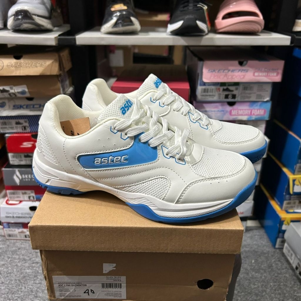 SEPATU BADMINTON PRIA ASTEC LYNX WHITE