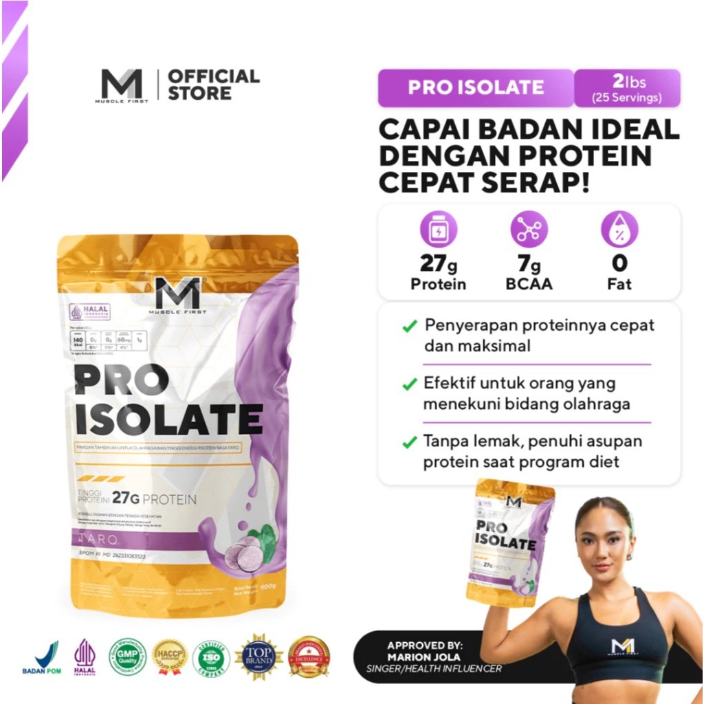 MuscleFirst - Pro Isolate 2lbs 900gram Whey Protein Isolate Untuk Cutting / Diet