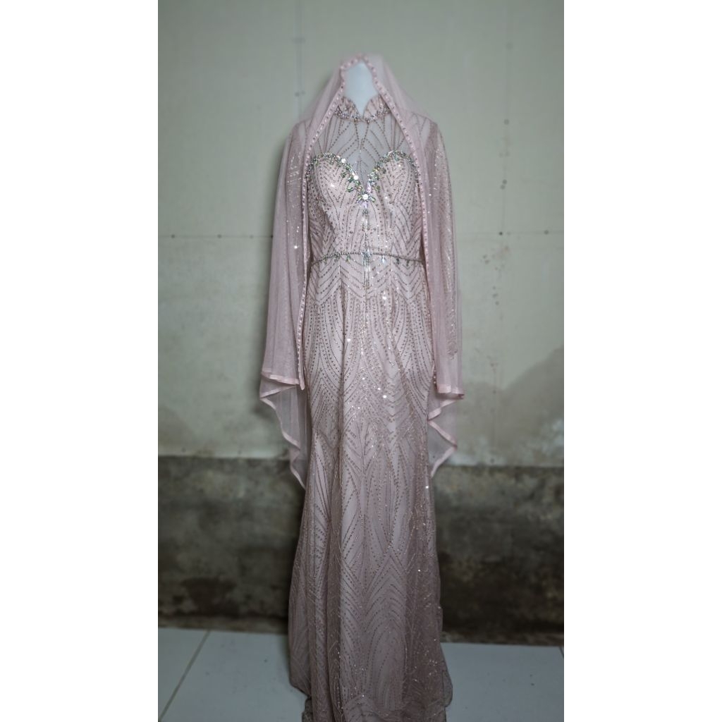 gaun pengantin dusty pink
