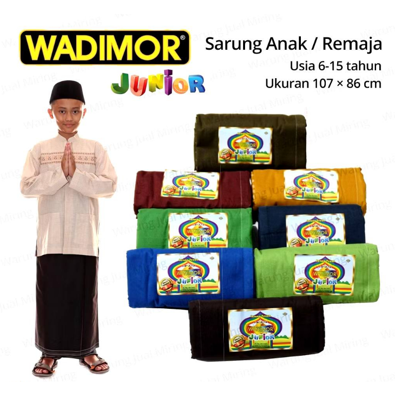 SARUNG WADIMOR JUNIOR ANAK POLOS TUMPAL GARIS