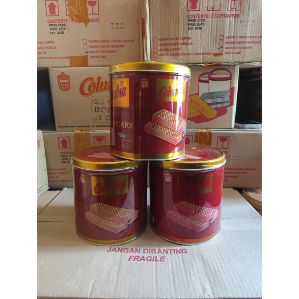 1 dus isi 6 kaleng Columbia wafer/Columbia kaleng chocholate