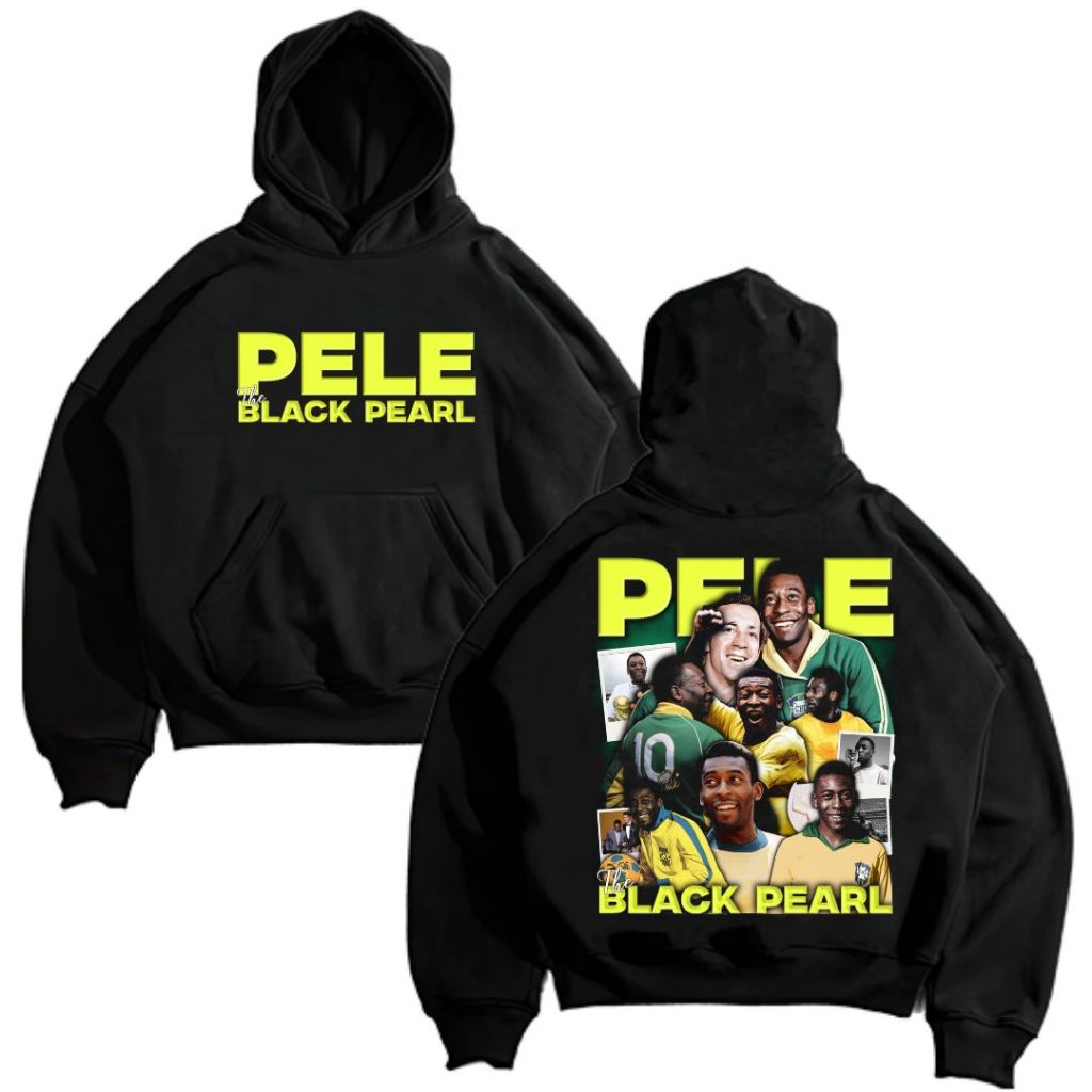Psycho Crucify "Pele" Hoodie Boxy Black Oversize | Hitam | Jaket | Hoodie Band | Hoodie Mafia
