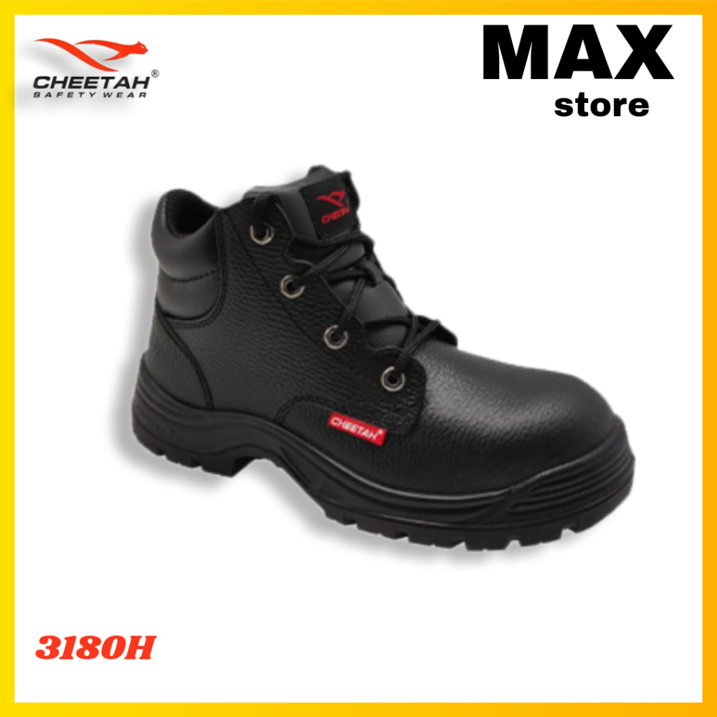 Sepatu Safety Cheetah 3180H / Sepatu Kerja Sefty Pria Kulit Asli Original