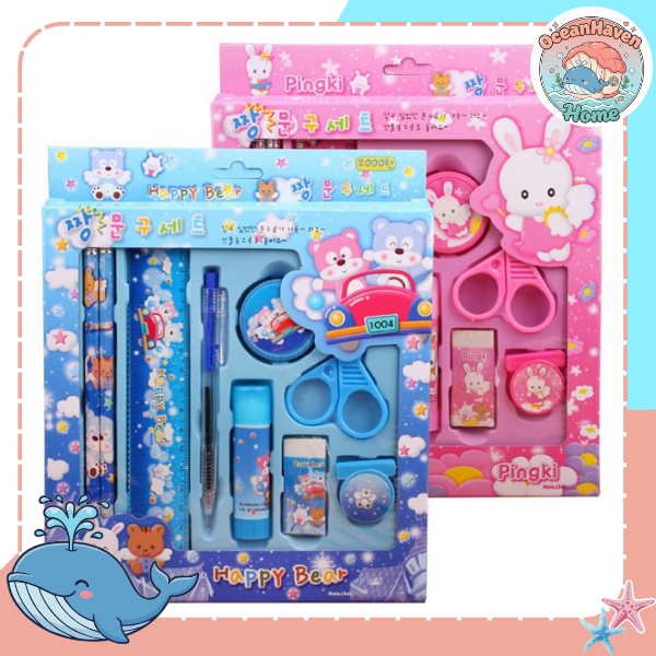 2009 Pencil Set 9 In 1 Alat Tulis Sekolah Anak Lengkap