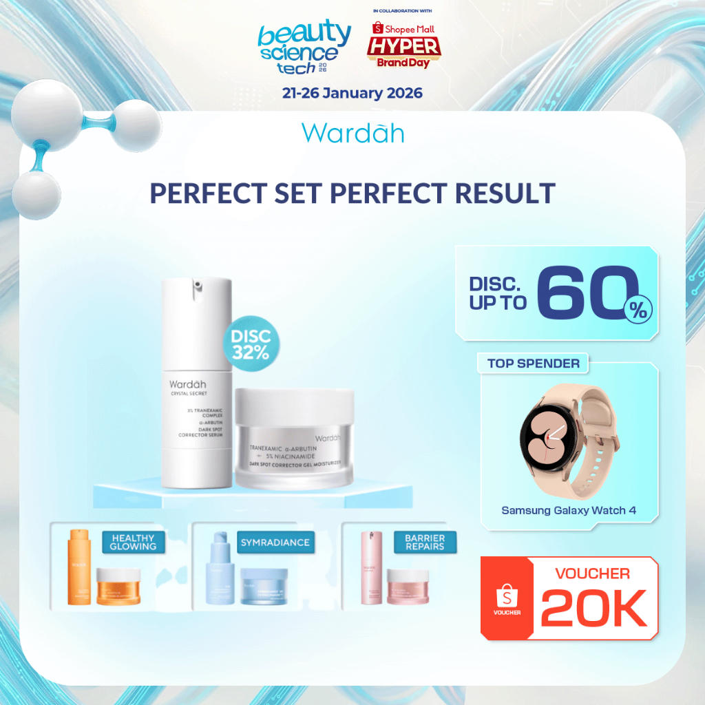 WARDAH Perfect Set Moisturizer + Serum For Perfect Result (Symradiance, Peeling, Brightening, Dark S