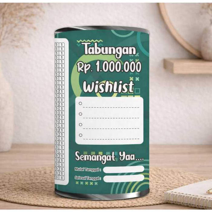 PROMO Celengan Target | Tabungan Target Jumbo NABUNG 1K TARGET 1 Juta T:20cm × D:10cm Cellengan Targ