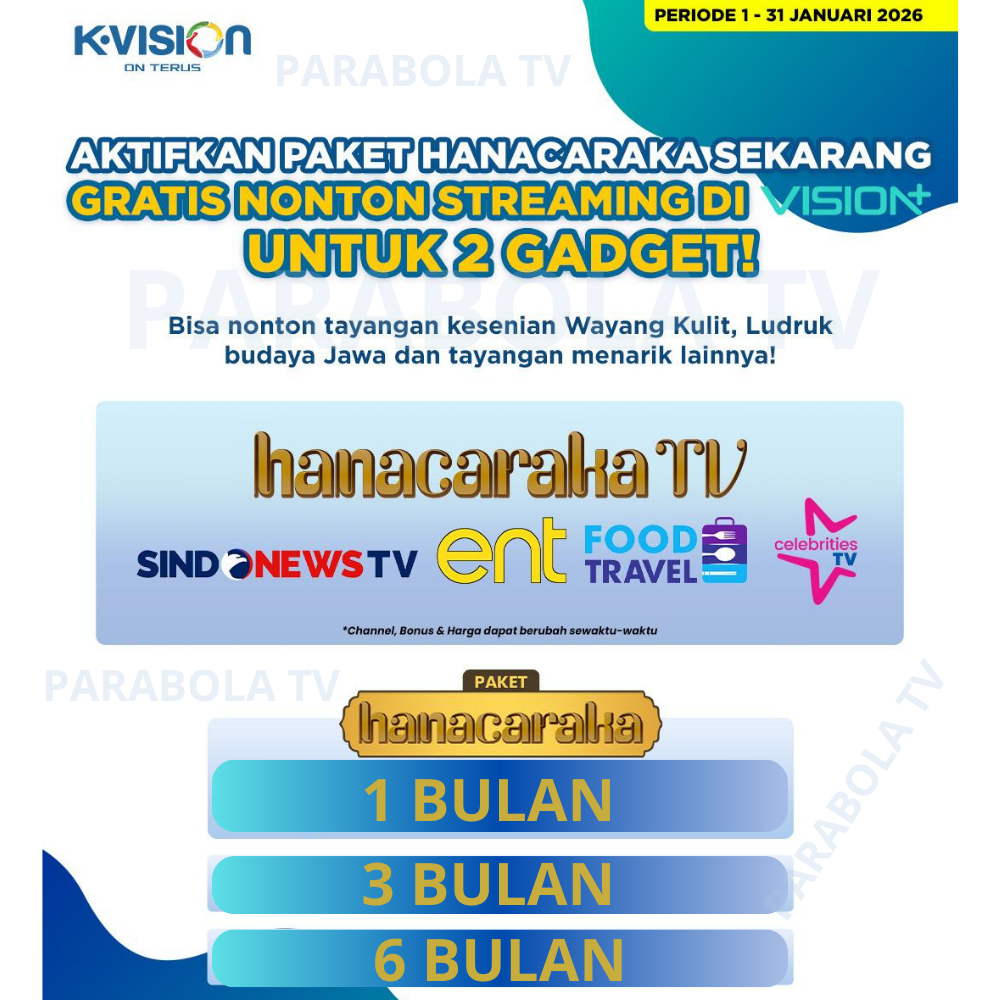 k vision paket hanacaraka / honocoroko tv