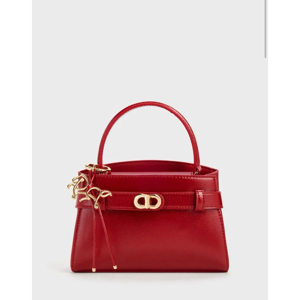 Aubrielle Horse-Motif Top Handle Bag - Tomato Red