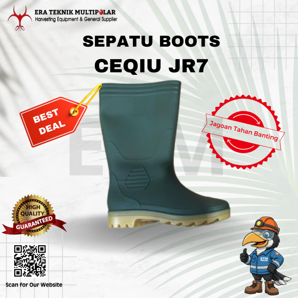 Sepatu Boot CEQIU Karet Anti Licin Anti Air Pria Wanita Size 38-43