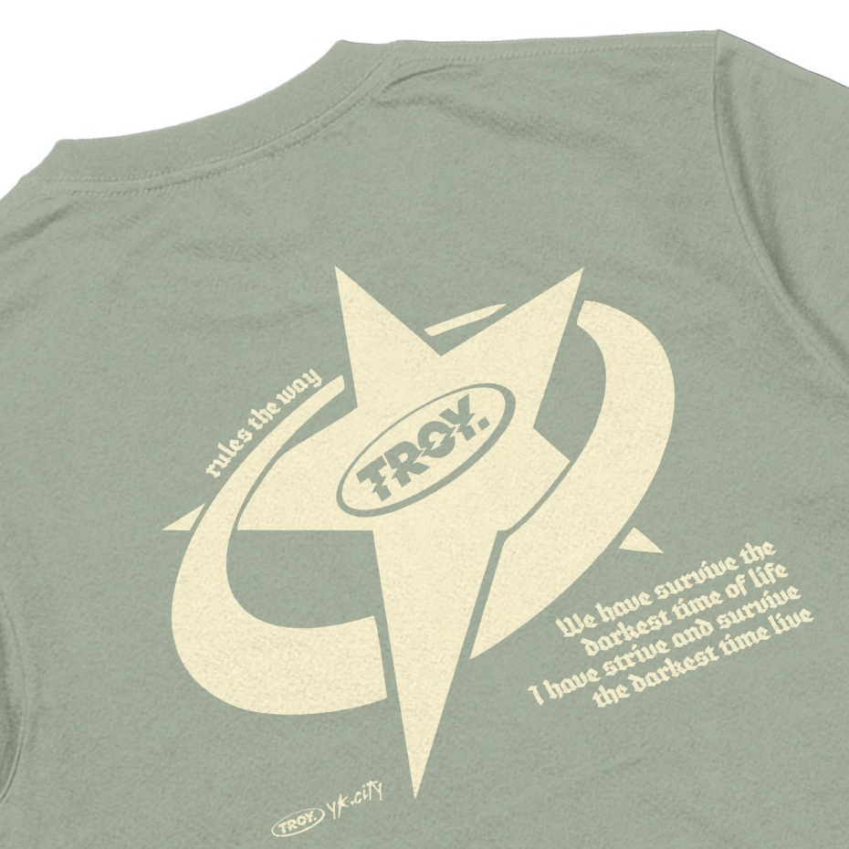 Troy Company Tshirt Sage Green Star Trails - Kaos Lengan Pendek Kaos Hijau Sage MTD 3028