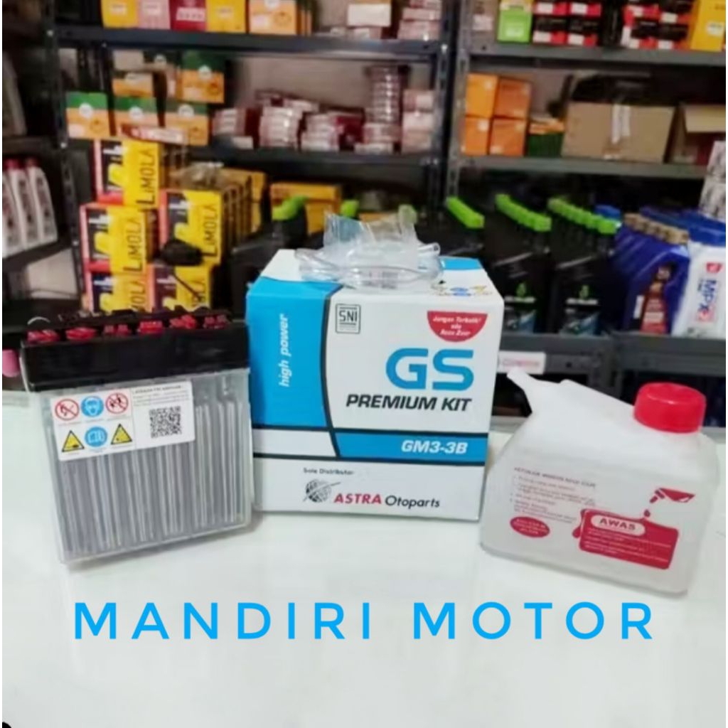 Aki GS GM3 3B Aki Basah RXK RX King Satria 2Tak Ninja 150 Original Asli