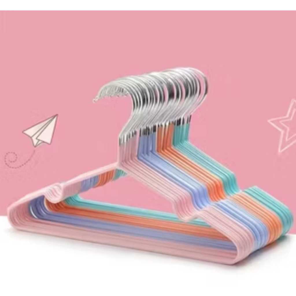 grosir 60 PCS HUNGER WARNA gantungan baju hanger kuat stenlis