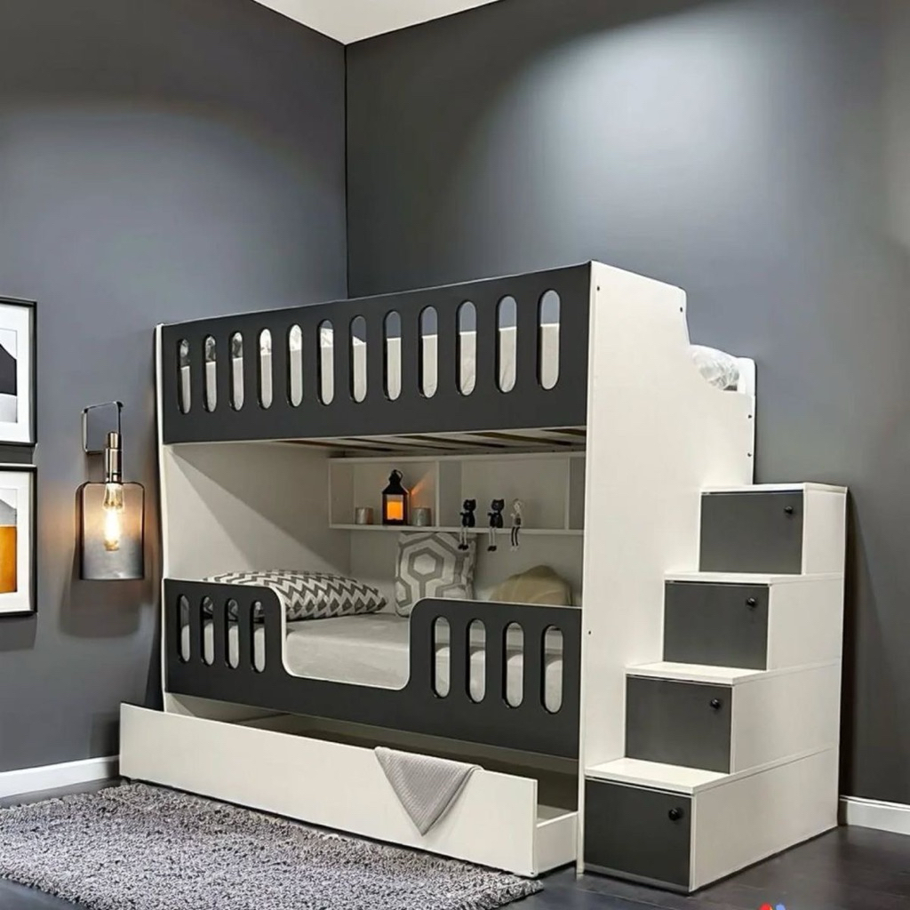 Dipan Anak Dipan Tingkat Tempat Tidur Susun Ranjang Tingkat Modern Kayu