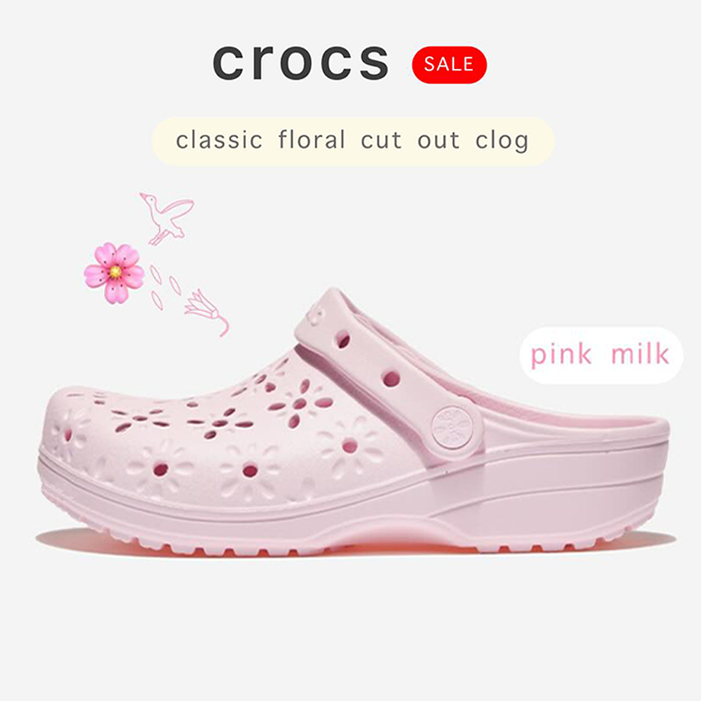 [COD]Crocs Classic Floral Cut Out Clog/Sandal Crocs/Ori Crocs Pria Wanita/Crocs Dewasa/Free Jibbitz-